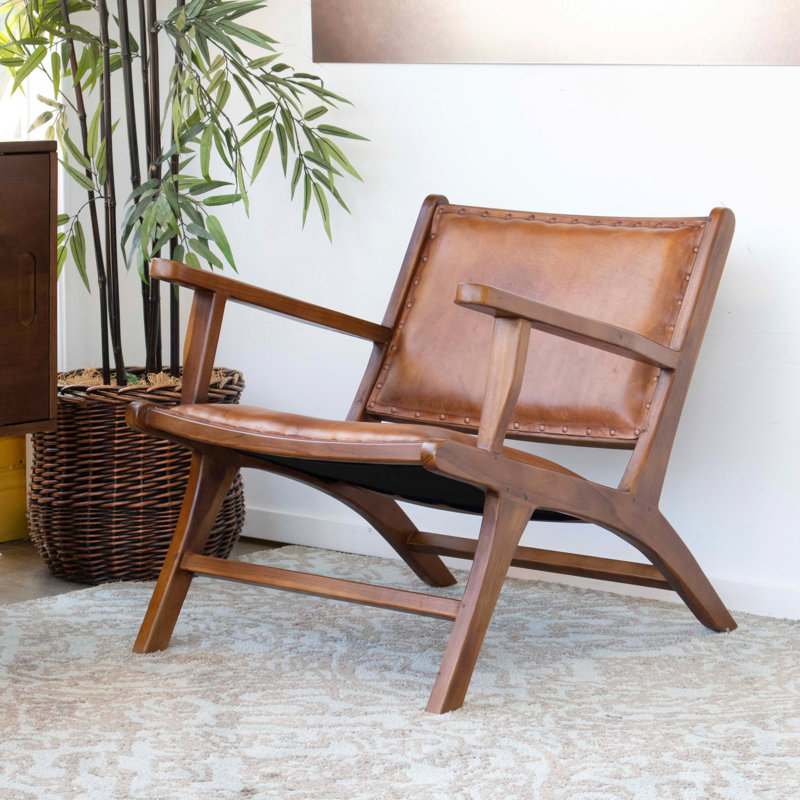 Foundry Select Aguilera 26'' Wide Genuine Leather Top Grain Leather Lounge Chair & Reviews Wayfair